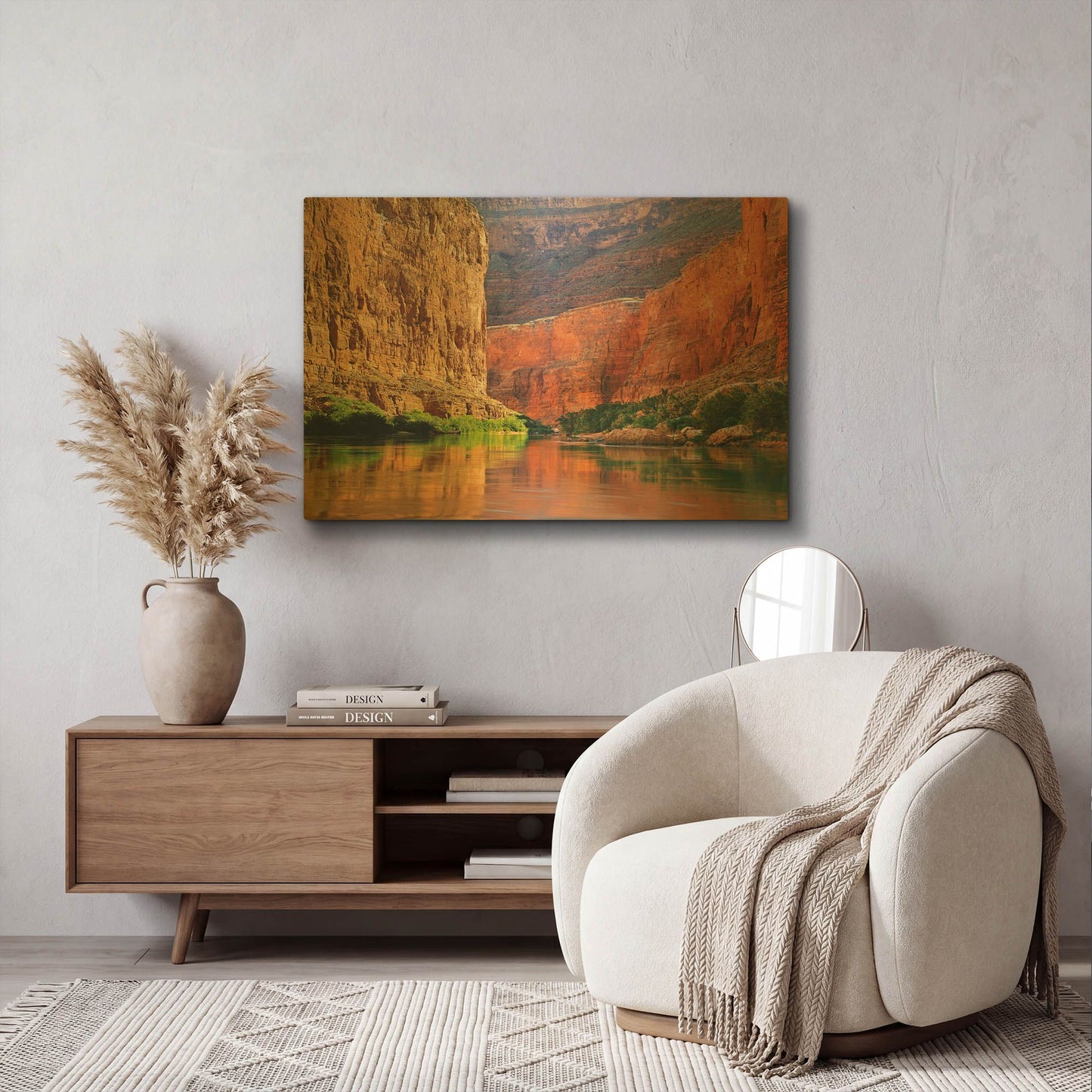 'Red Wall Gorge' By John Gavrilis Gold Metal Wall Art