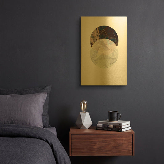 'Abstract Circle' By GeoMania Gold Metal Wall Art