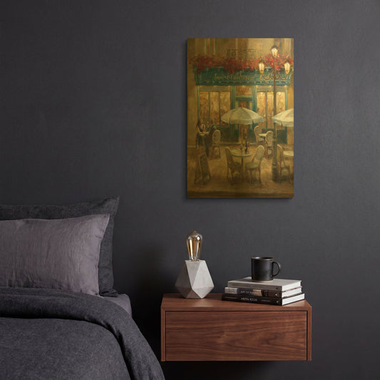 'Paris Cafe I Crop' By Danhui Nai Gold Metal Wall Art