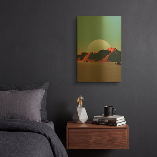 'Low Poly Mountain 8' By GeoMania Gold Metal Wall Art
