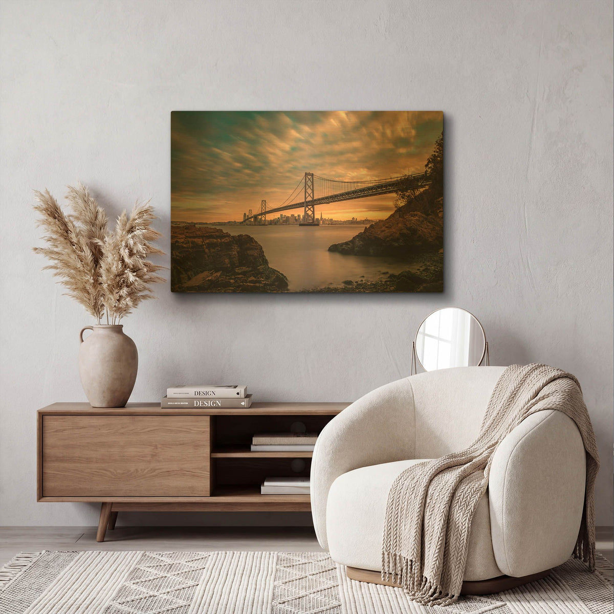 'San Francisco’s Stretch' By Bruce Getty Gold Metal Wall Art