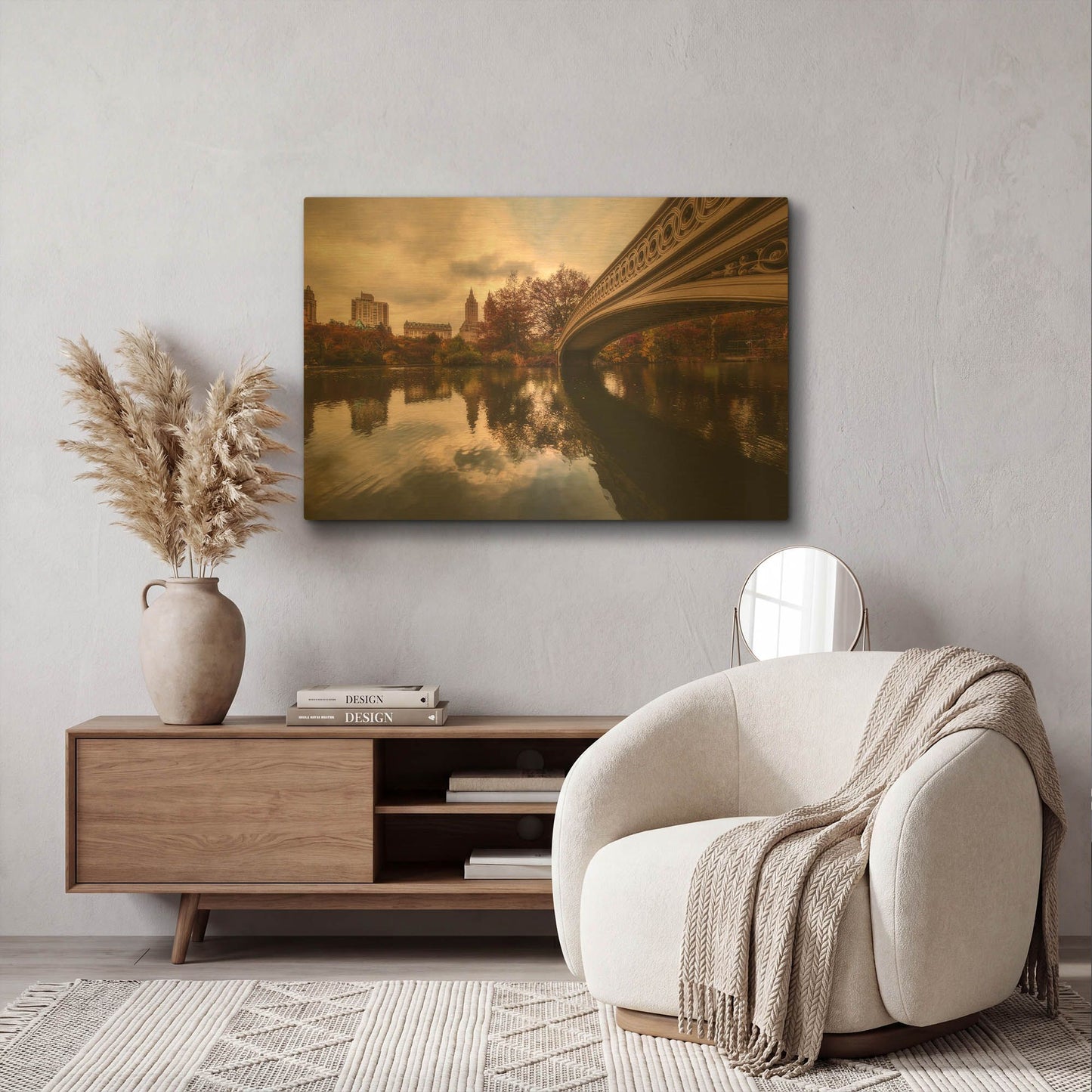 'The Bow Bridge' By Bruce Getty Gold Metal Wall Art