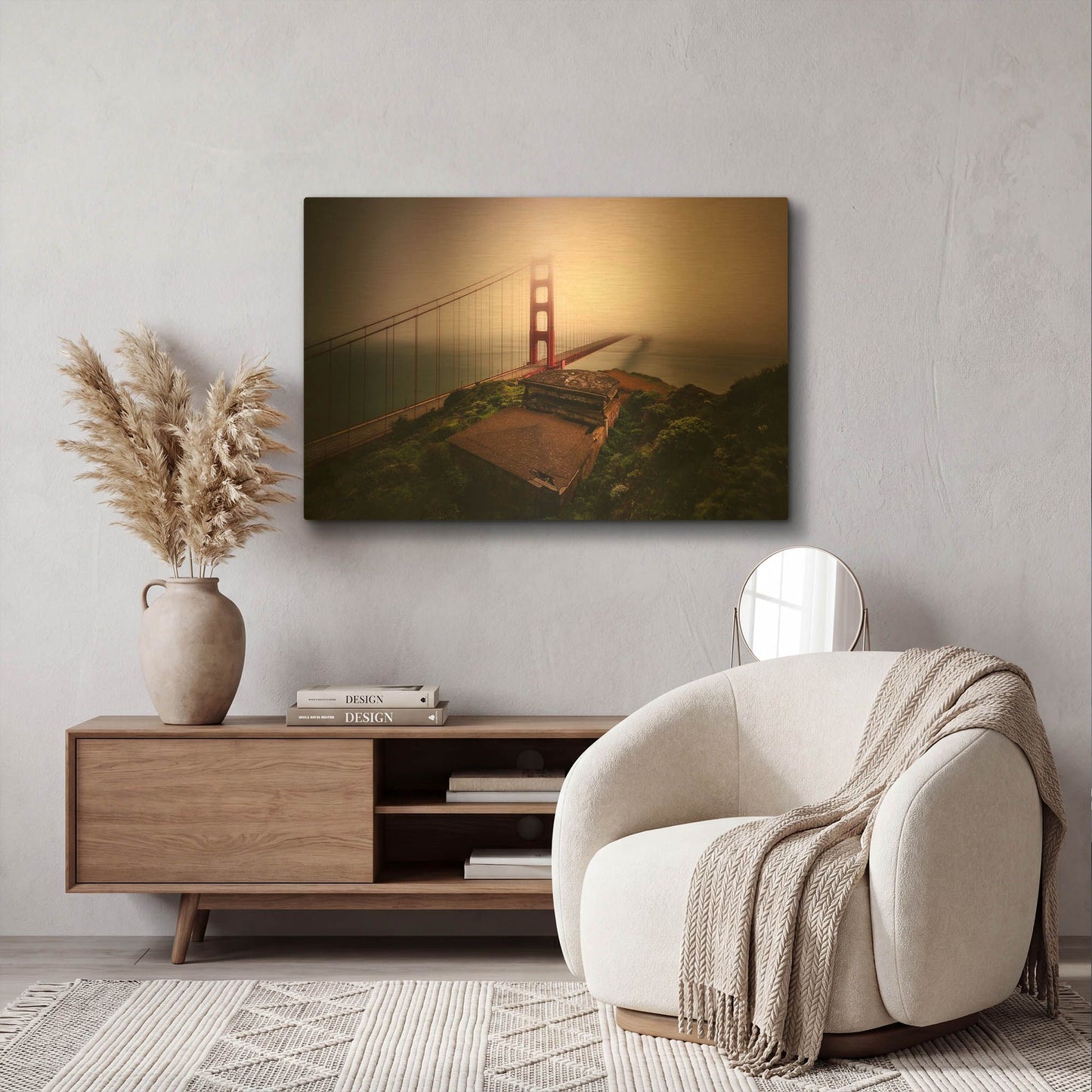 'White Out' By Bruce Getty Gold Metal Wall Art