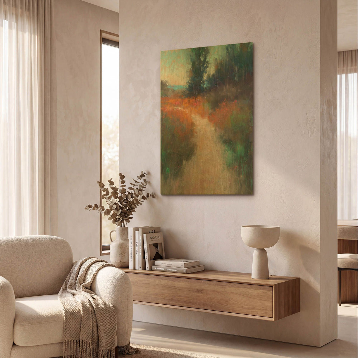'Behind the Trees' By Alejandra Goss Gold Metal Wall Art