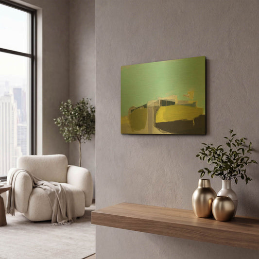 'East End Hill' By Amanda Hawkins Gold Metal Wall Art