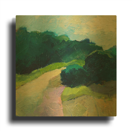 'A Different Day A Different Walk' By Ann Gordon Gold Metal Wall Art