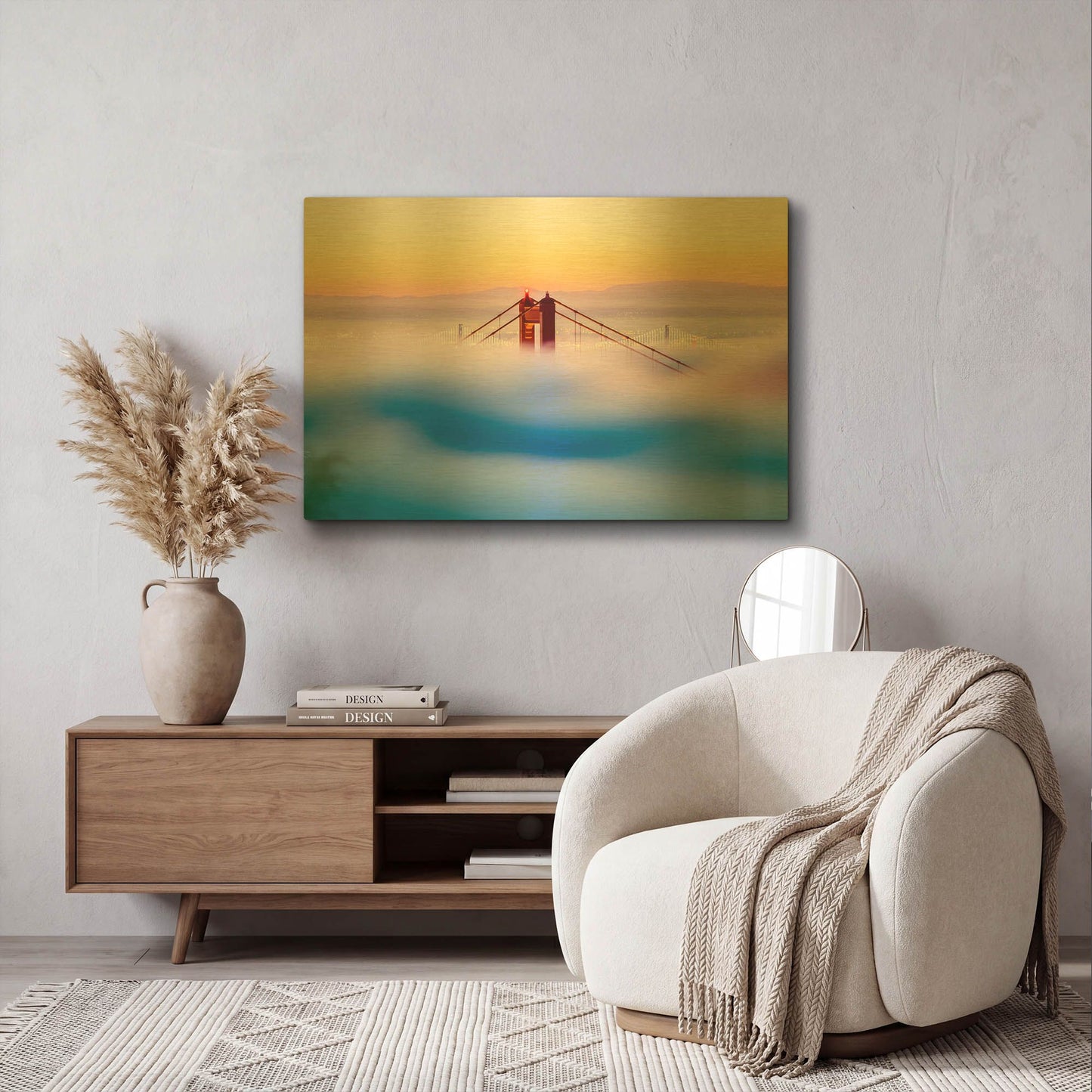 'Across the Bay' By Ann Gordon Gold Metal Wall Art