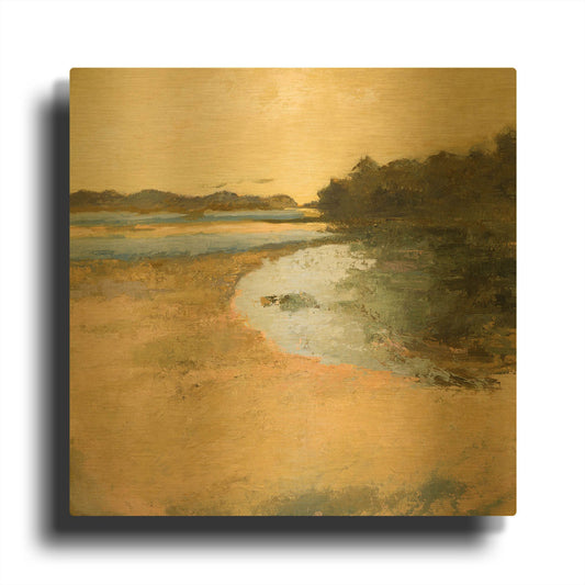 'Brave Boat Harbor' By Ann Gordon Gold Metal Wall Art