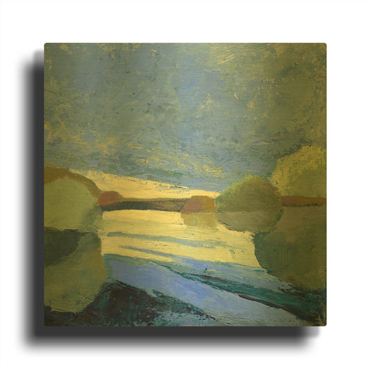 'From The Bridge' By Ann Gordon Gold Metal Wall Art