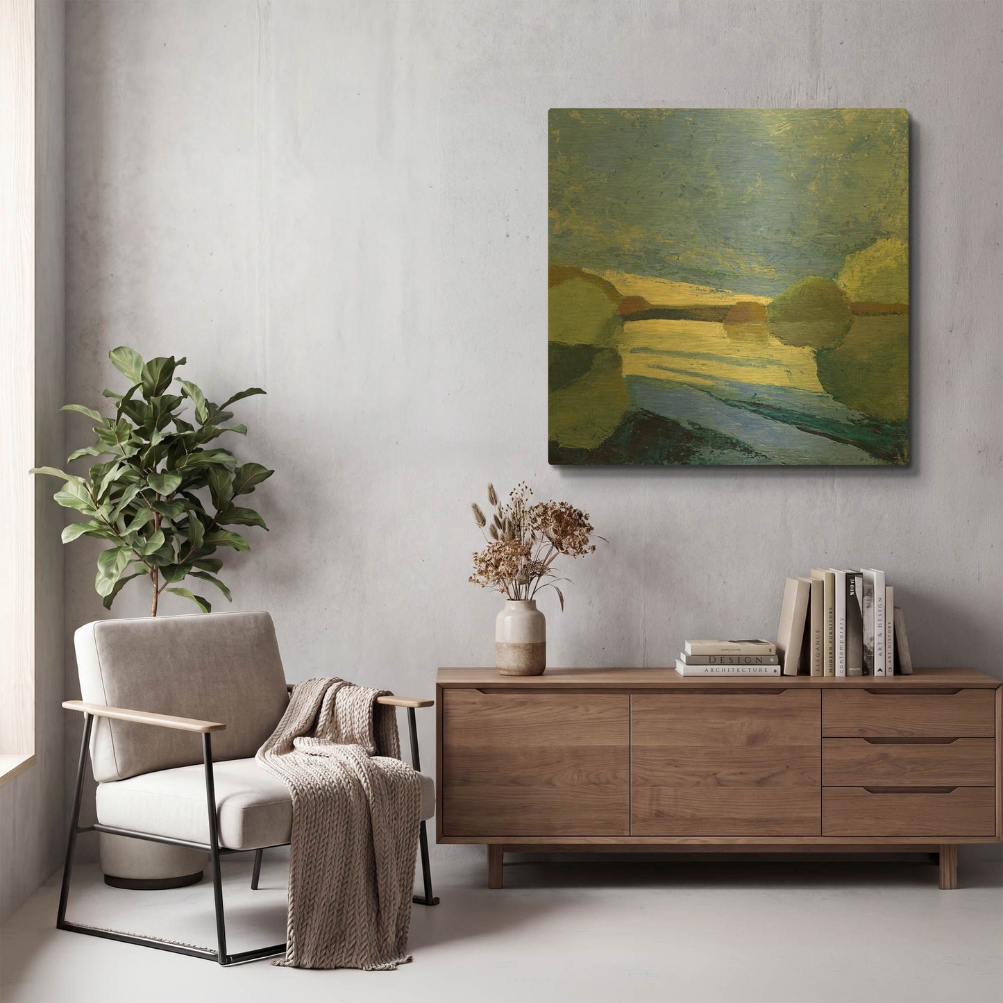 'From The Bridge' By Ann Gordon Gold Metal Wall Art