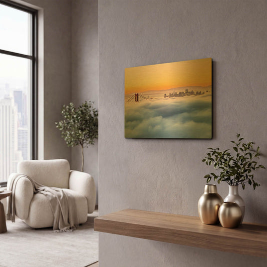 'Morning Fog' By Ann Gordon Gold Metal Wall Art