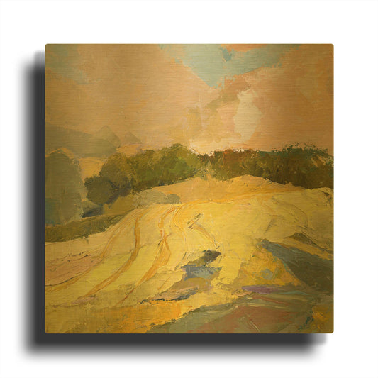 'Overcast Farm Day' By Ann Gordon Gold Metal Wall Art