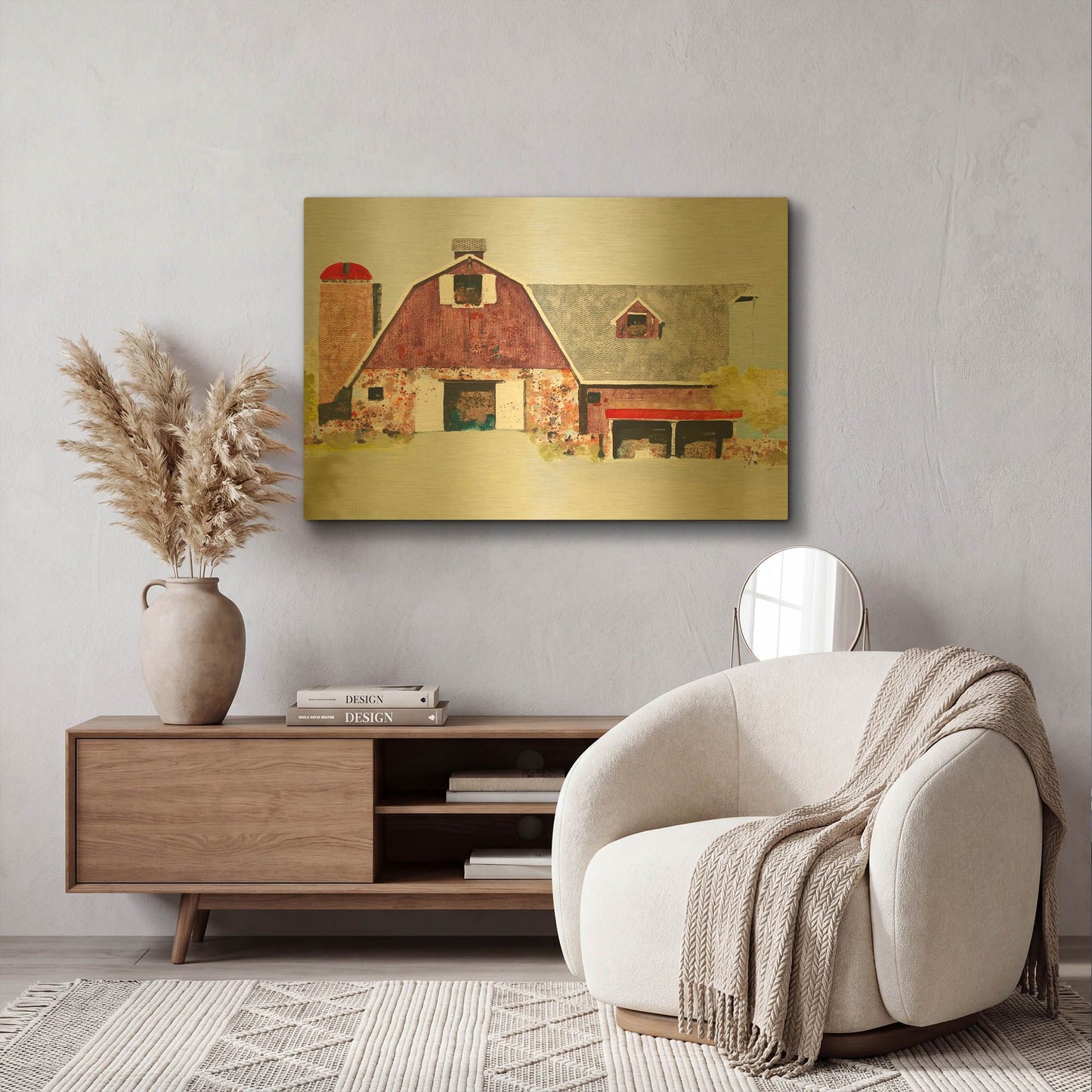 'Barn No. 2' By Anthony Grant Gold Metal Wall Art