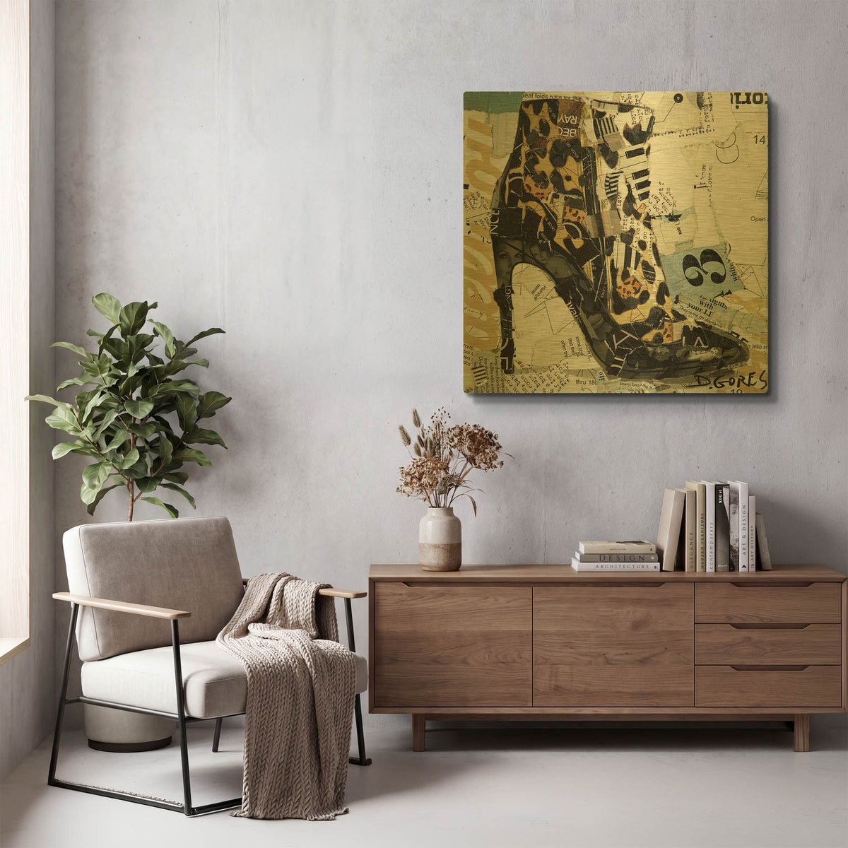 'Minimal Minimalism' By Derek Gores Gold Metal Wall Art