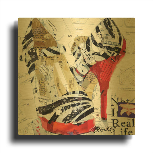 'Not in Real Life' By Derek Gores Gold Metal Wall Art
