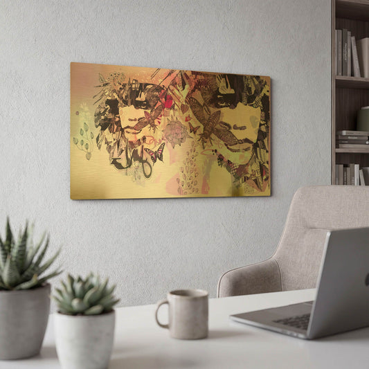 'Jung' By Giulio Lurissevich Gold Metal Wall Art