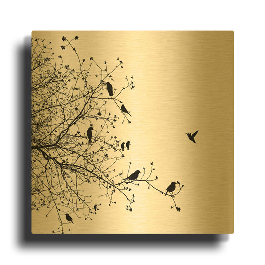 'Bird I' By GraphINC Gold Metal Wall Art