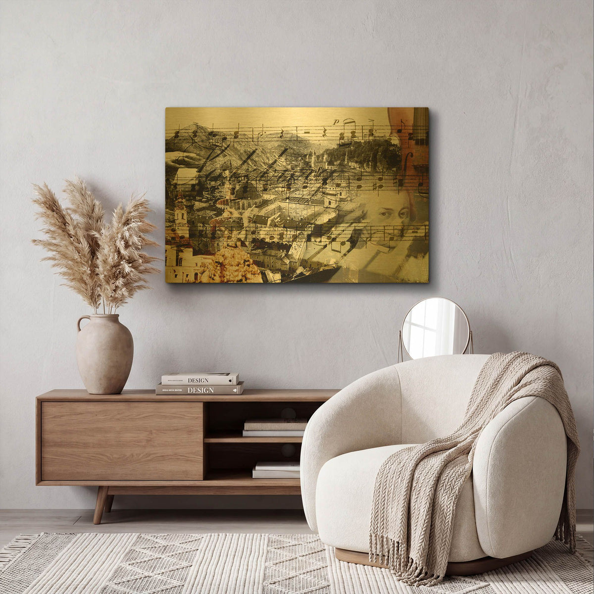 'Classical Music' By GraphINC Gold Metal Wall Art