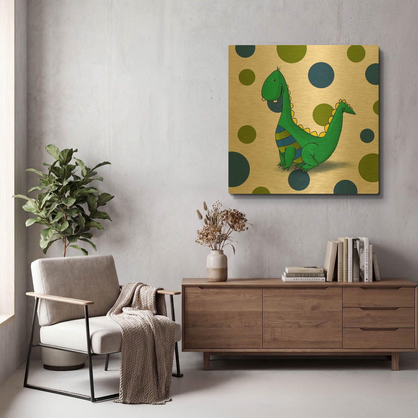 'Dragon' By GraphINC Gold Metal Wall Art