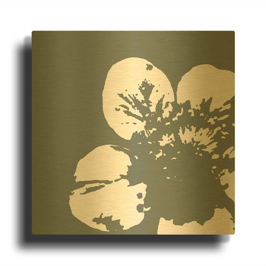 'Flower III' By GraphINC Gold Metal Wall Art