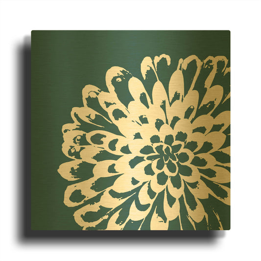 'Graphic Flower 1' By GraphINC Gold Metal Wall Art