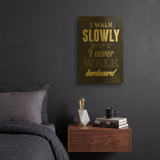'I Walk Slowly' By GraphINC Gold Metal Wall Art