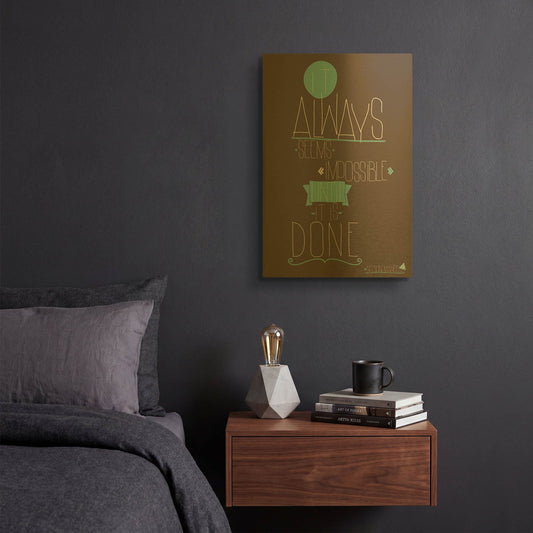 'It Always Seems' By GraphINC Gold Metal Wall Art