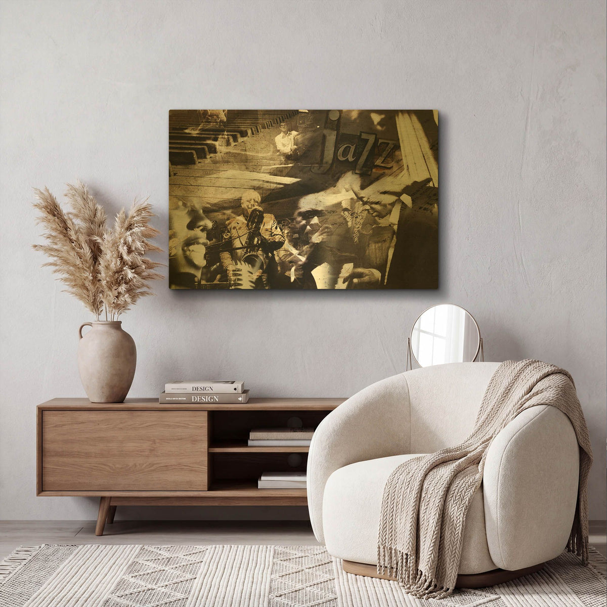 'Jazz' By GraphINC Gold Metal Wall Art