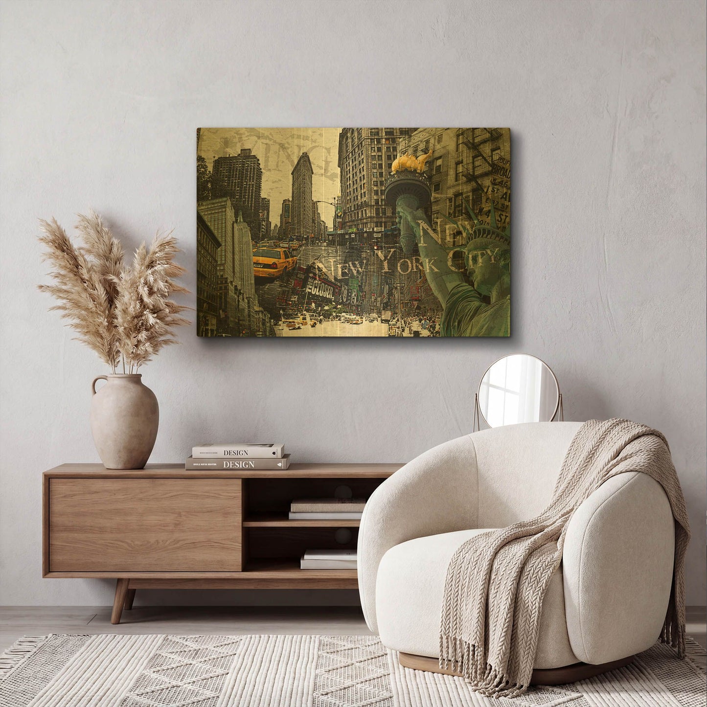 'New York' By GraphINC Gold Metal Wall Art