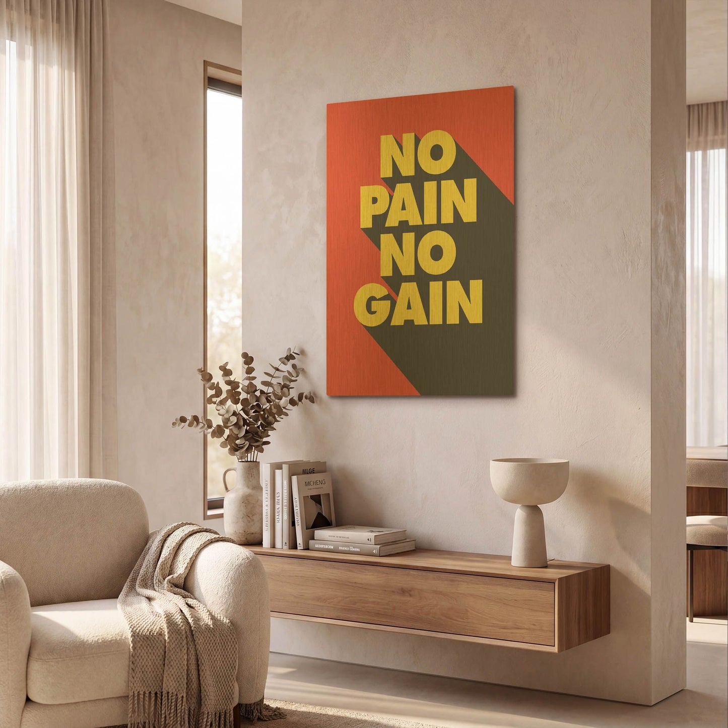 'No Pain No Gain' By GraphINC Gold Metal Wall Art