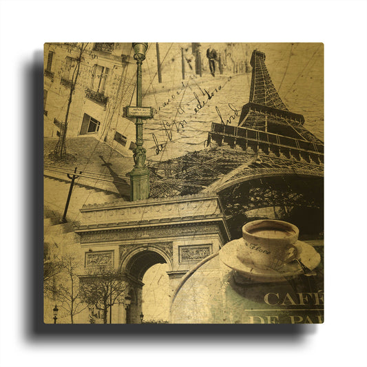 'Paris' By GraphINC Gold Metal Wall Art