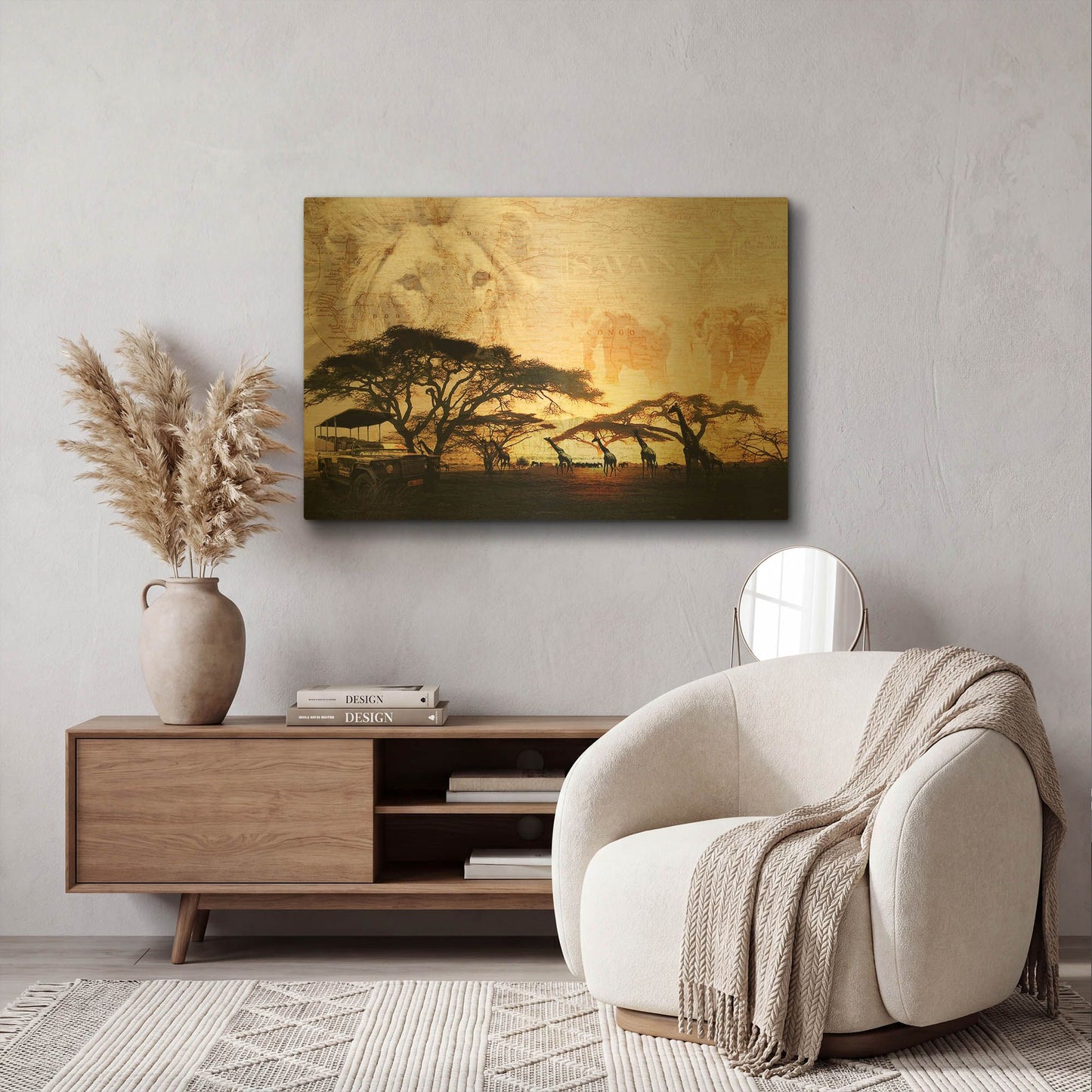 'Savanna' By GraphINC Gold Metal Wall Art