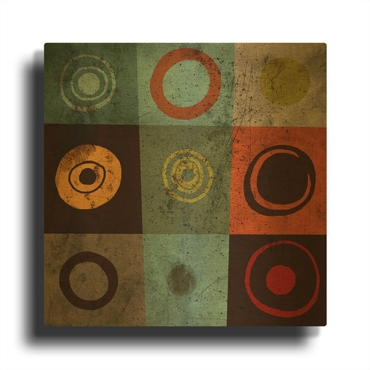 'Tiles Circles' By GraphINC Gold Metal Wall Art
