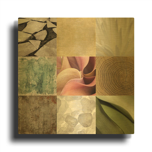 'Tiles Decor Ice White' By GraphINC Gold Metal Wall Art