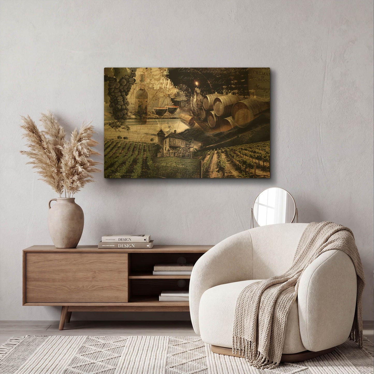 'Wine' By GraphINC Gold Metal Wall Art