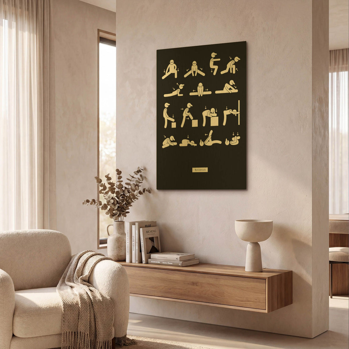 'Workout' By GraphINC Gold Metal Wall Art