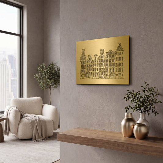 'Amsterdam I' By Incado Gold Metal Wall Art