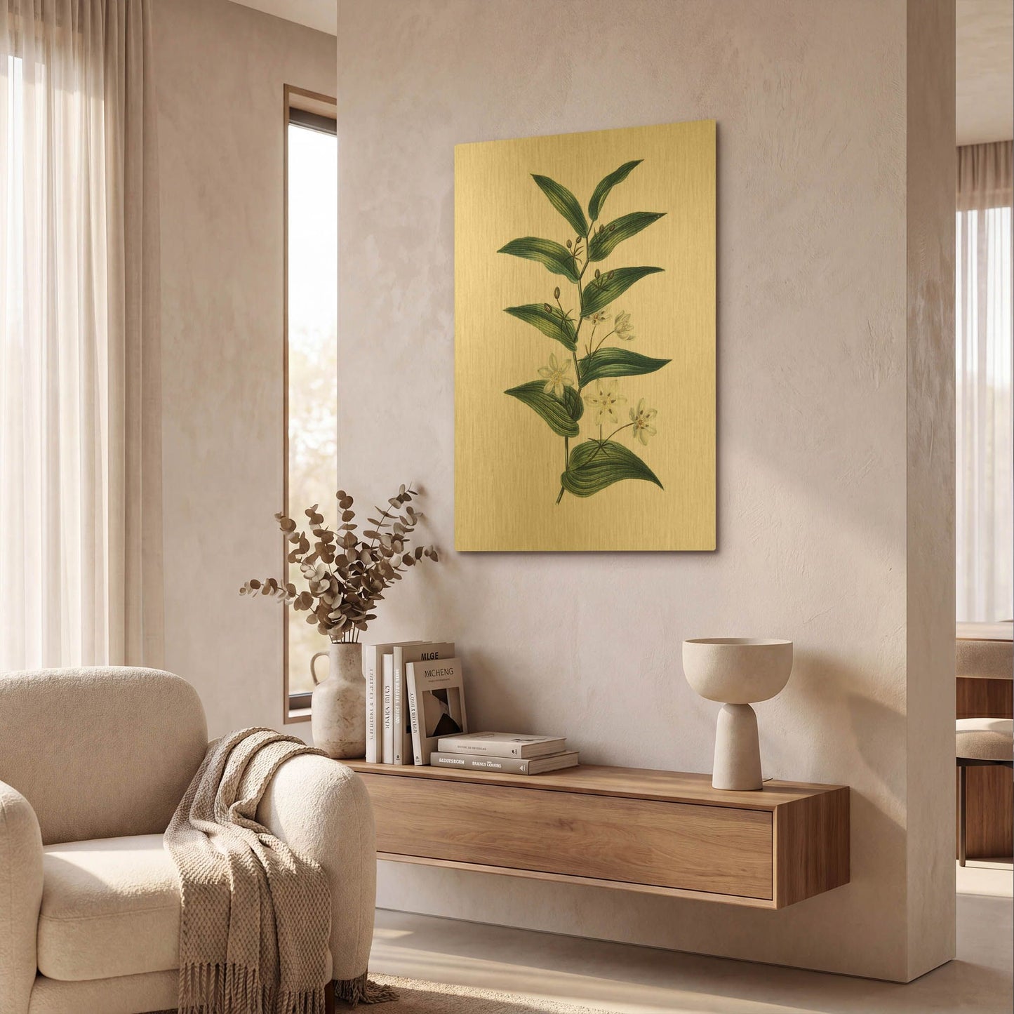 'Botanica I' By Incado Gold Metal Wall Art