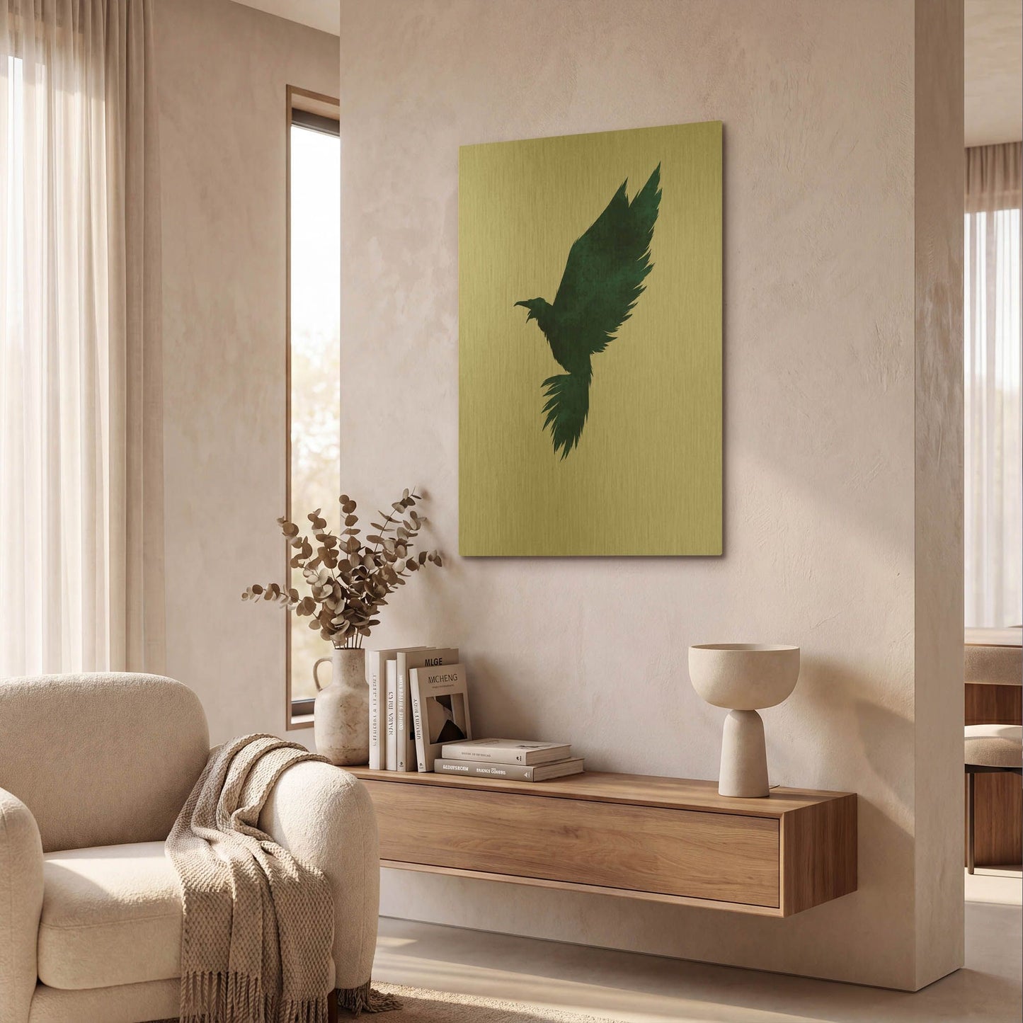 'Crow' By Incado Gold Metal Wall Art
