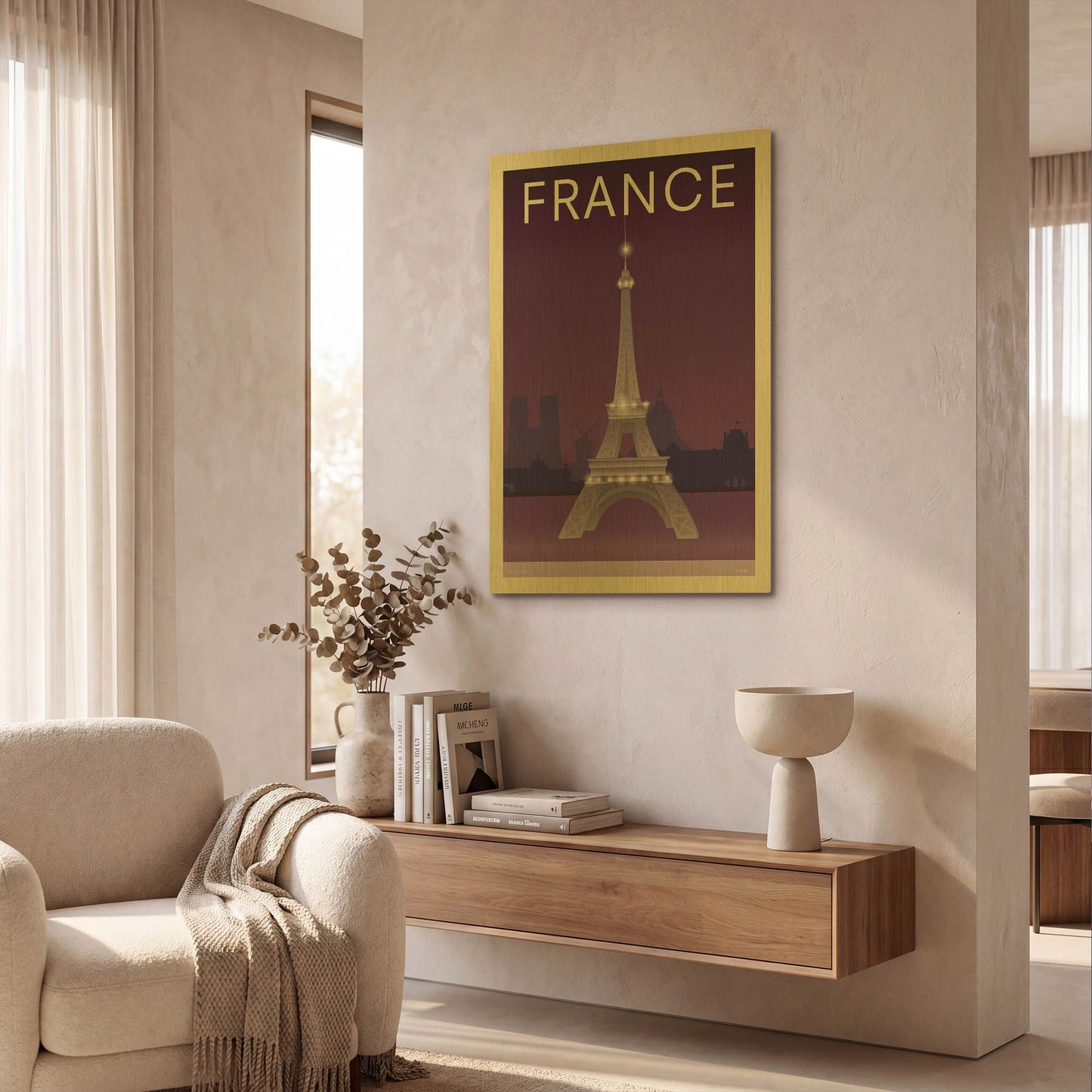 'Eiffel Tower' By Incado Gold Metal Wall Art