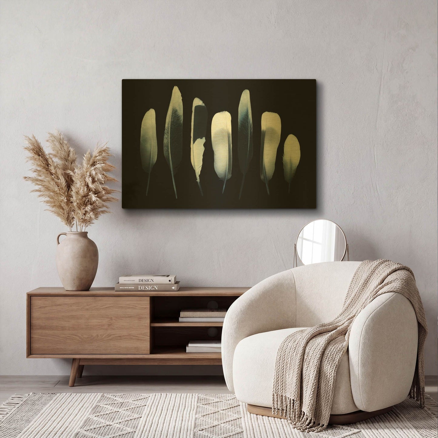 'Feathers' By Incado Gold Metal Wall Art