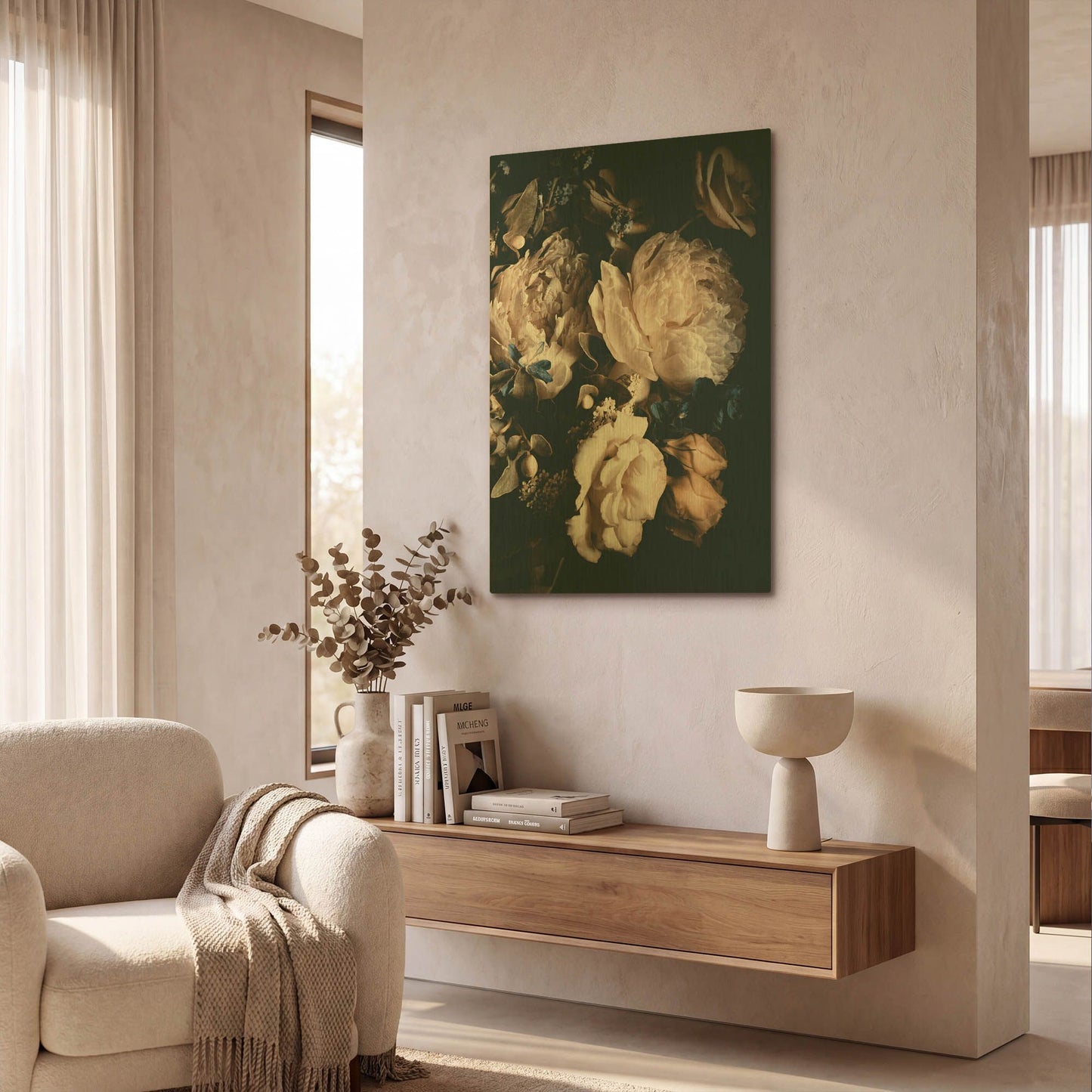 'Flower Bunch 2' By Incado Gold Metal Wall Art