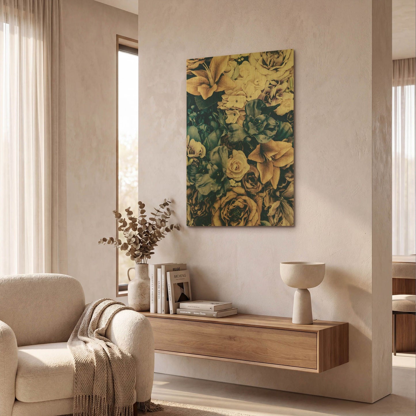 'Flower Cluster' By Incado Gold Metal Wall Art