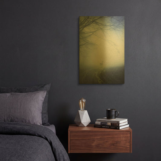 'Foggy Morning Hike' By Incado Gold Metal Wall Art