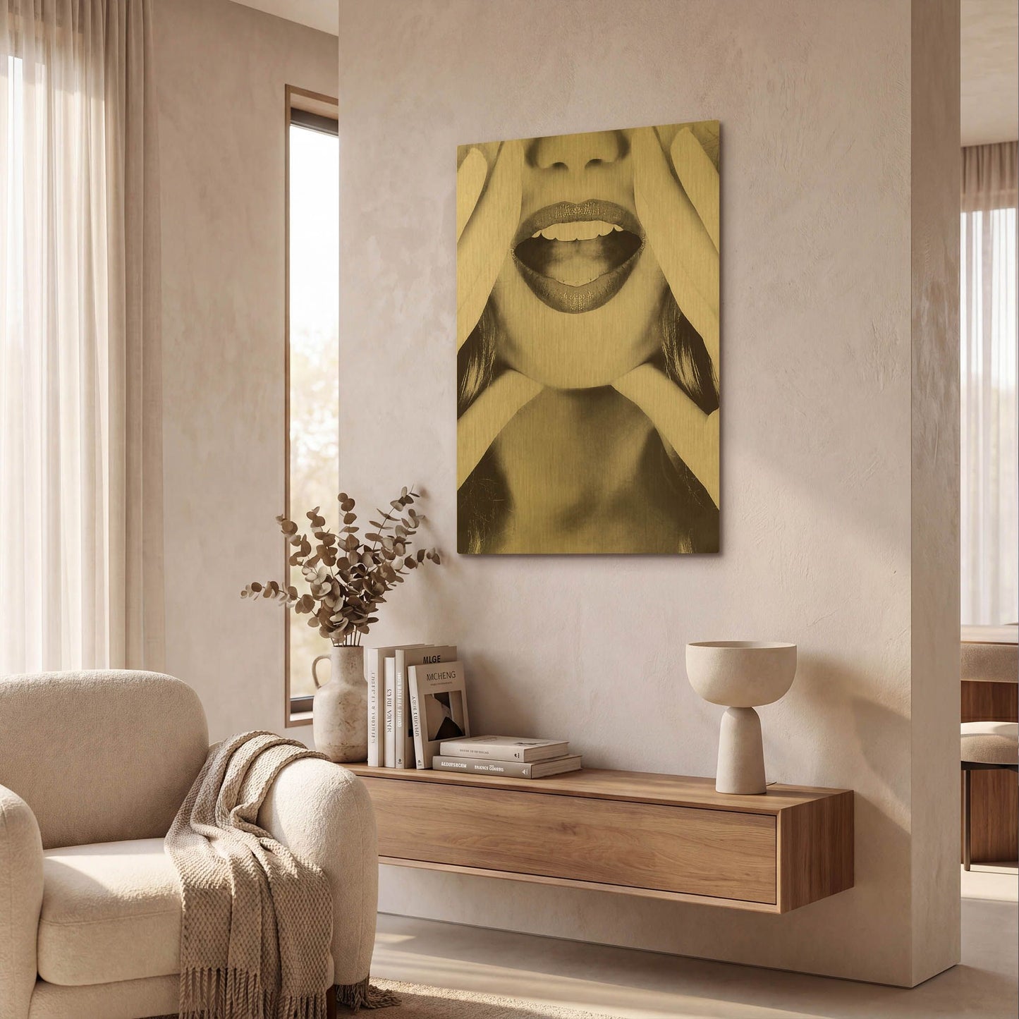 'Hey!' By Incado Gold Metal Wall Art