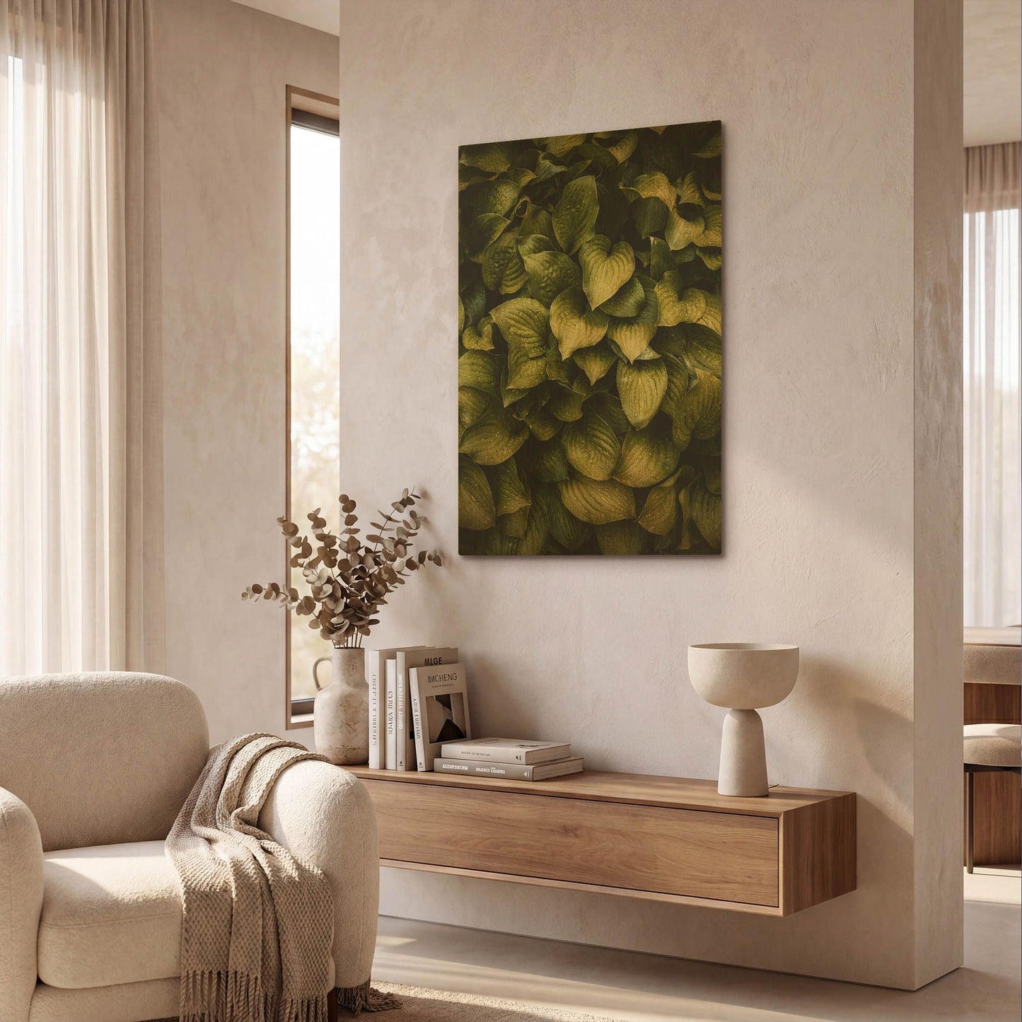 'Hostas Leaves' By Incado Gold Metal Wall Art
