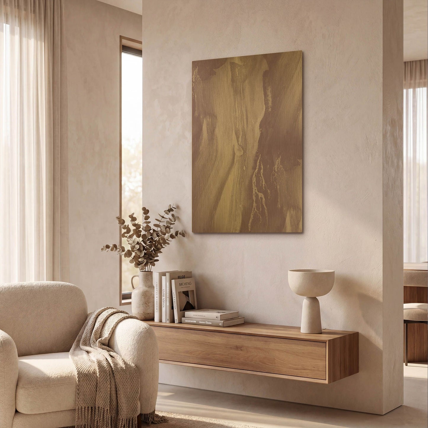 'Ink Blue' By Incado Gold Metal Wall Art