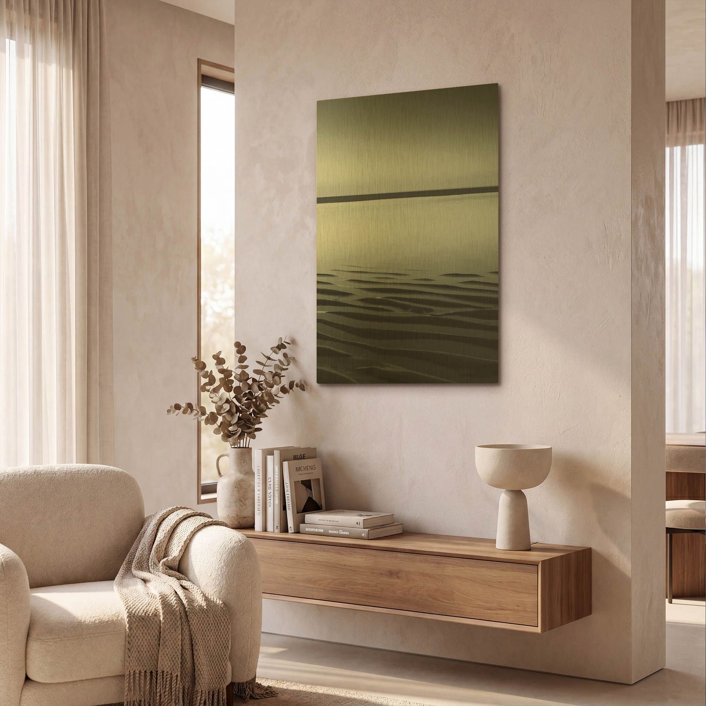 'Low Tide' By Incado Gold Metal Wall Art