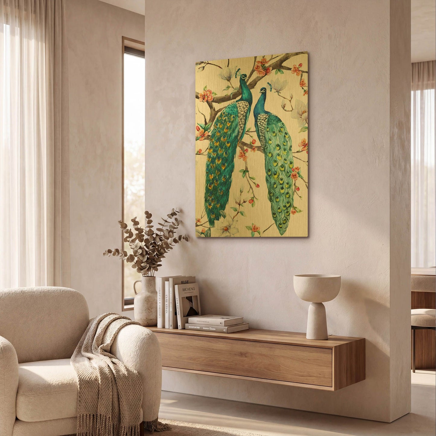 'Paradis Birds I' By Incado Gold Metal Wall Art