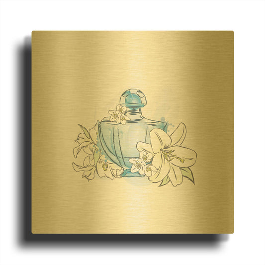 'Perfume II' By Incado Gold Metal Wall Art